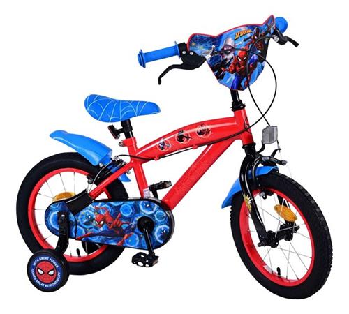 Ultimate Spider-Man Kinderfiets - Jongens - 14 inch - Blauw/Rood - Twee handremmen