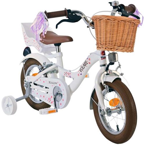 Volare Blossom Kinderfiets - Meisjes - 12 inch - Wit - Twee handremmen