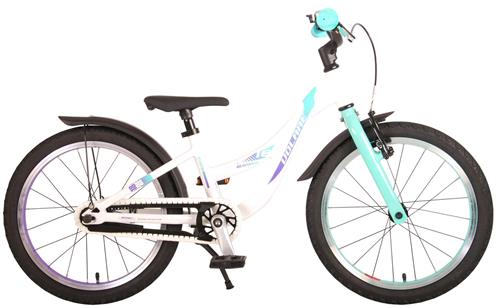 Volare Glamour Kinderfiets - Meisjes - 18 inch - Wit/Mint Groen - Prime Collection