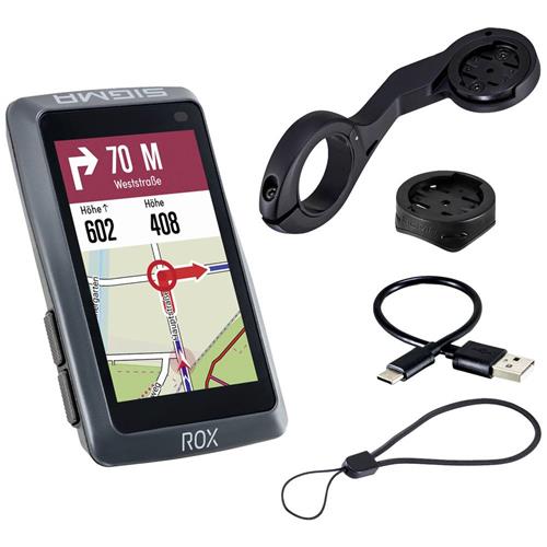 Sigma ROX 12.1 Evo GPS Fietscomputer - Night Gray - long Butler GPS out-front houder